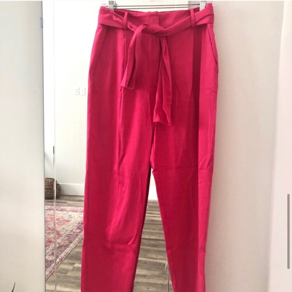 🌟 SOLD🌟 ZARA Straight Leg Hot Pink Trouser - Picture 7 of 8